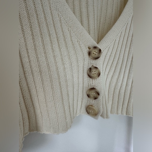 Urban Outfitters - Lucky V-Neck Cropped Cardigan - Cream - M - Picture 5 of 11